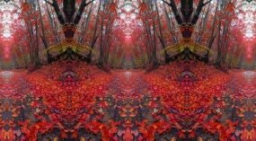 红色枫叶林满地枫叶flash动画